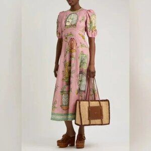 Alemais Monte printed flax midi dress